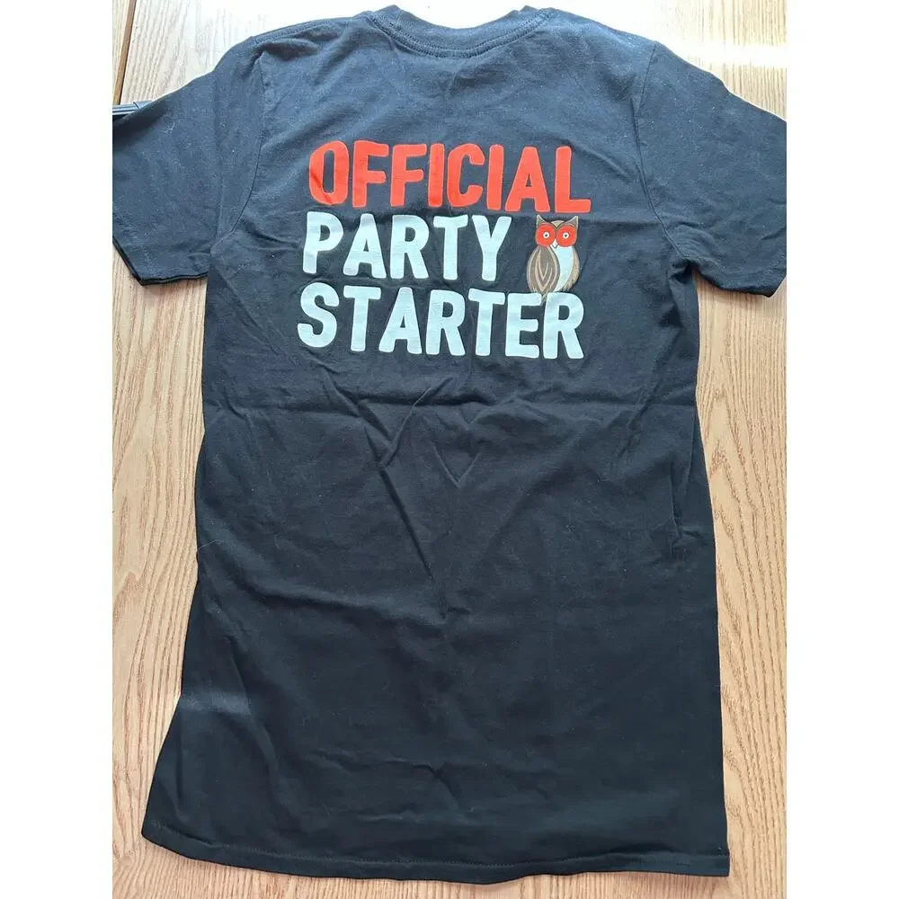 New Mens Hooters “Official Party Starter 🦉” T-shirt Black size Small